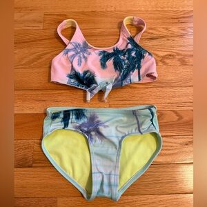 Justice palm tree vibrant bikini size 6